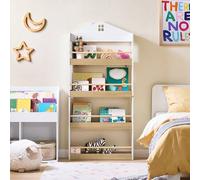 Shein SoBuy Librería Infantil Montessori Estantería Libros Infantil Biblioteca con 4 Estantes Organizador Juguetes Estanteria Habitacion Niños Blanco y Natu