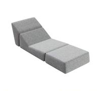 Shein Sofá cama pequeño para adultos, sofá cama plegable, chaise longue, sofá convertible con suelo de espuma, mini sofá con colchón triple plegable, gris