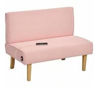 Shein Sofá de 2 plazas con 2 puertos USB 1 puerto Tipo C Tapizado en Pana Sofá de salón con asiento de 20 cm y patas de madera Carga 220 kg0 x 60 x 85 cm
