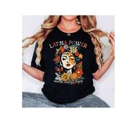 Shein [Soft 100% Cotton] Hispanic Heritage Latina Power Flowers Women T-Shirt Top Summer