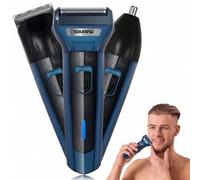 Shein SOLIMPIA Máquina de afeitar eléctrica 3 en 1, recortadora de cabello y de nariz, kit para hombres - Nuevos Lanzamientos Navaja recíproca