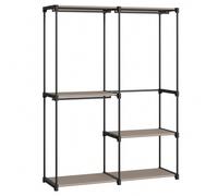 Shein SONGMICS Armario de Ropa, Perchero, Burro Ropa, 138 x 43 x 182 cm, 3 Secciones para Colgar, con Compartimentos, Gran Capacidad, para Dormitorio, Salón