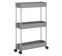 Shein SONGMICS - Carro de Almacenamiento, Estante rodante, 3 Niveles, Ahorro de Espacio, para Cuarto de baño, Cocina, Oficina, 14,4 x 42 x 60,6 cm,Gris Palo