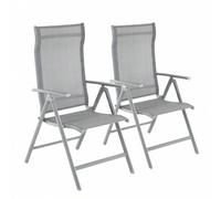 Shein SONGMICS GCB29GY - Juego de 2 sillas de jardín Plegables, Asientos al Aire Libre, Marco de Aluminio Resistente, Respaldo Ajustable en 8 Posiciones, Ca
