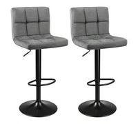Shein SONGMICS LJB014B01 Sillas de Bar con Superficie de Terciopelo y Altura Ajustable, Color Negro, Juego de 2