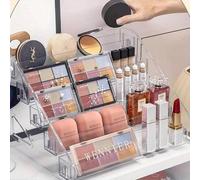Shein Soporte de exhibición acrílico de 3 a 7 niveles - Organizador de maquillaje multifuncional - Caja de almacenamiento de maquillaje de varias capas para
