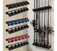 Shein Soporte de pared para cañas de pescar negro fácil de instalar, caja de almacenamiento con mango de espuma de alta densidad, duradero y resistente, sos