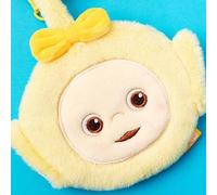 Shein Soporte de tarjetas de peluche de la serie Teletubbies, diseño de ranura corta suave con detalles de lazo y varios personajes, almacenamiento de tarje