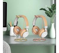 Shein Soporte metálico para auriculares, organizador de escritorio, soporte de estilo de hierro forjado para auriculares, expositor de auriculares