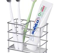 Shein Soporte para cepillo de dientes de baño, organizador de pasta de dientes y cepillo de dientes, puede sostener pasta de dientes, jabón de manos, peine