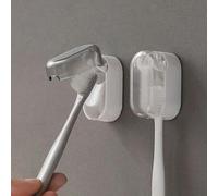 Shein Soporte para cepillo de dientes montado en la pared con cubierta antipolvo, organizador de almacenamiento impermeable para cepillo de dientes y acceso
