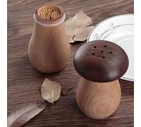 Shein Soporte para palillos con forma encantadora de hongo - Madera de nogal negro, perfecto para decorar la cocina y el comedor, regalo ideal para el Día d