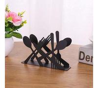 Shein Soporte para servilletas con forma de cuchillo y tenedor, estilo europeo, de papel. Moderno estante para servilletas para decorar la mesa del comedor