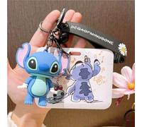 Shein Soporte para tarjeta de identificación con cordón de Stitch, el personaje de Disney, en estilo lindo y de dibujos animados. Adecuado como regalo de cu