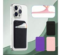 Shein Soporte universal para tarjetas adhesivo para teléfonos, bolsillo multifunción portátil y conveniente con tapa, desmontable y extensible para mayor ca