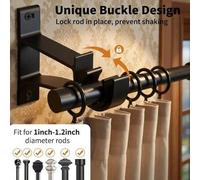 Shein Soportes de barra de cortina de uso pesado para montaje en pared, soporte decorativo para barra de cortina, colgador de soporte de barra de ventana, a