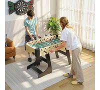 Shein SPORTNOW Futbolín para Niños Plegable, Mesa de Futbolín de Madera con 2 Marcadores, 8 Asas, 22 Jugadores, 8 Barras y 2 Bolas, para 2 a 4 Personas, Adu