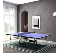 Shein SPORTNOW Mesa de Ping-Pong Plegable Mesa de Tenis Profesional Tamaño Estándar con 4 Ruedas Red 2 Paletas y 3 Pelotas para Interior 274x152,5x76 cm Azu