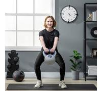 Shein SPORTNOW Pesa Rusa 12 kg Kettlebell Revestimiento de PU y Relleno de Arena Mango Ancho para Entrenamiento Culturismo en Casa Gimnasio 24x17x28 cm Azul