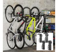 Shein SPORTNOW Soportes de Pared para Bicicletas de 4 Piezas, Gancho para Colgar Bicicleta Plegable hasta 30 kg, Portabicicletas de Almacenamiento Vertical