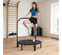 Shein SPORTNOW Trampolín de Fitness Adultos Ø102 cm, Cama Elástica Plegable con Mango Ajustable de 4 Niveles y Bandas, para Entrenamiento Piernas Cuerpo en