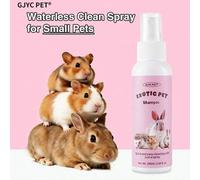 Shein Spray de champú seco sin enjuague para mascotas pequeñas - Spray líquido suave para hámsters, conejos, cobayas, hurones y petauros del azúcar, limpiez