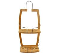 Shein STARLEY-Estante de ducha Compactor de 2 niveles en bambú y metal,16X27X61CM