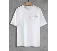 Shein Stay Another Day Better Together Collection Mental Health Awareness Apparel T-Shirt with Heart Design