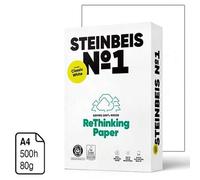 Shein STEINBEIS N1, Papel 100% reciclado, A4, 80 g/m2, paquete 500 hojas Papel reciclado 100% fabricado a partir de 100% papel recuperado. 100% Resistente a