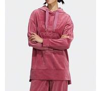 Shein Sudadera Adidas Trefoil para mujer, deportiva, de terciopelo, con logo grande, larga y capucha, GV2925