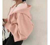 Shein Sudadera casual de manga larga con cremallera frontera de unicolor, talla grande, para mujeres, para graduación, regreso a la escuela, graduación, mae