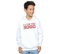 Shein Sudadera con capucha blanca distressed con el texto "I Love You 3000" de Avengers: Endgame para niños