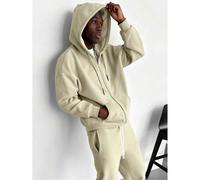 Shein Sudadera con capucha con cremallera doble, lavado ácido, oversize, de algodón con forro polar grueso, estilo vintage, para hombres y mujeres