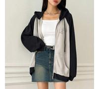 Shein Sudadera con capucha con cremallera, manga raglán y cordón, con gráfico de eslogan "Colecciona lo HERMOSO, Aprecia las BUENAS COSAS, Ver es creer, Mañ