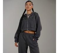 Shein Sudadera con capucha con cremallera y parche con la letra MUSE, ideal para volver al colegio, otoño e invierno, cálida y acogedora, para otoño, Navida