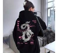 Shein Sudadera con capucha con estampado de letras y dragón para mujer, tops de manga larga para graduación, regreso a la escuela, graduación, maestros, sud