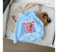 Shein Sudadera con capucha con estampado gráfico de taza de capuchino de bailarina italiana para niña, diseño lindo y divertido, adecuado para otoño/inviern