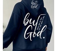 Shein Sudadera con capucha cristiana "Pero Dios no había manera, pero Dios hizo un camino" para mujeres de talla grande, para graduación, regreso a la escue