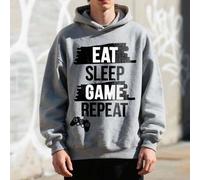 Shein Sudadera con capucha de estilo casual, con estampado de marca de moda callejera, adecuada para estudiantes adolescentes varones. Se puede usar en prim