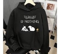 Shein Sudadera con capucha de estilo "Nada que hacer" para chicas; Parte superior de manga larga versátil de moda europea y americana para otoño e invierno.