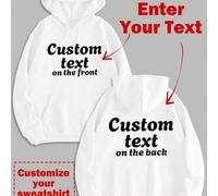 Shein Sudadera con capucha de felpa personalizada para mujer, añade tu propio texto, elige color y fuente, como regalo para novia, familia o para ti misma.