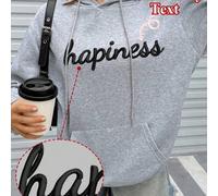 Shein Sudadera con capucha de forro polar personalizada para mujer con bolsillos - Sudaderas bordadas personalizadas, agrega tu propio texto, elige el color