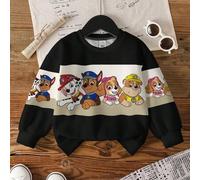 Shein Sudadera con capucha de niño pequeño con estampado de perro de dibujos animados y contraste de color, forro térmico, uso casual de otoño/invierno