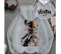 Shein Sudadera con capucha gráfica de Groot en forma de Venom para adolescentes/niños, personaje de Marvel, ajuste holgado casual de manga larga, otoño
