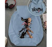 Shein Sudadera con capucha gráfica de Groot en forma de Venom para adolescentes/niños, personaje de Marvel, ajuste holgado casual de manga larga, otoño