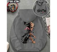 Shein Sudadera con capucha gráfica de la forma de Venom Groot para adolescentes/niños, sudadera holgada de manga larga con personaje de Marvel, otoño