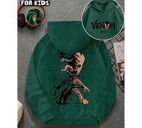 Shein Sudadera con capucha gráfica de la forma de Venom Groot, personaje de Marvel, ajuste holgado casual de manga larga para adolescentes/niños en otoño