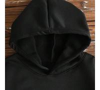 Shein Sudadera con capucha gruesa y cálida con estampado de texto "Mi sombra tiene cuatro patas y es alta" y estampado de pata, talla grande