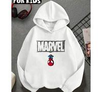 Shein Sudadera con capucha holgada y casual con el personaje de Marvel Spider-Man para niños/niñas pequeños, adecuada para otoño, hogar y vuelta al colegio