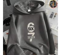Shein Sudadera con capucha informal para niño preadolescente, decorada con un patrón único SIX 67 SEVEN, ajuste de talla grande para mayor comodidad y estil